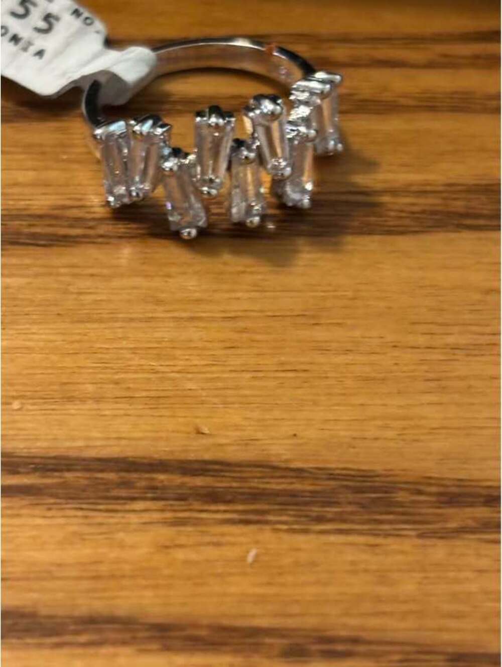 Cubic Zirconia Baguette Cluster Ring Size 7